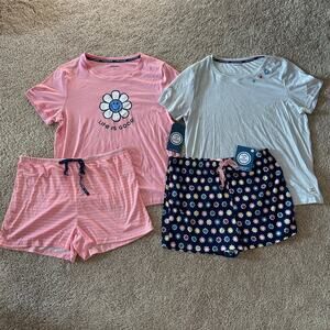 Life Is Good 4 Piece Pajama Sleep Set Women’s Large NWT